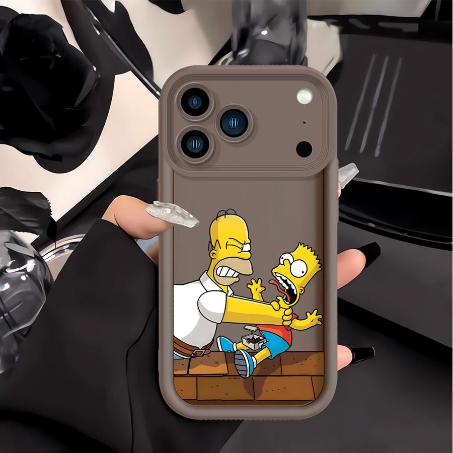 Phone Cover Case for Apple iPhone 17 Pro Max 16e 13 Mini 11 12 16 XR 14 Plus XS Air 15 The Simpsons Homer Bart