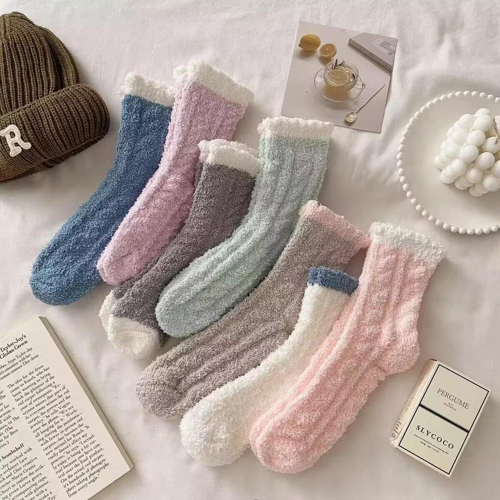 Women's Coral Fleece Winter Socks - Plush, Thick, Warm Postpartum Sleep & Floor Socks