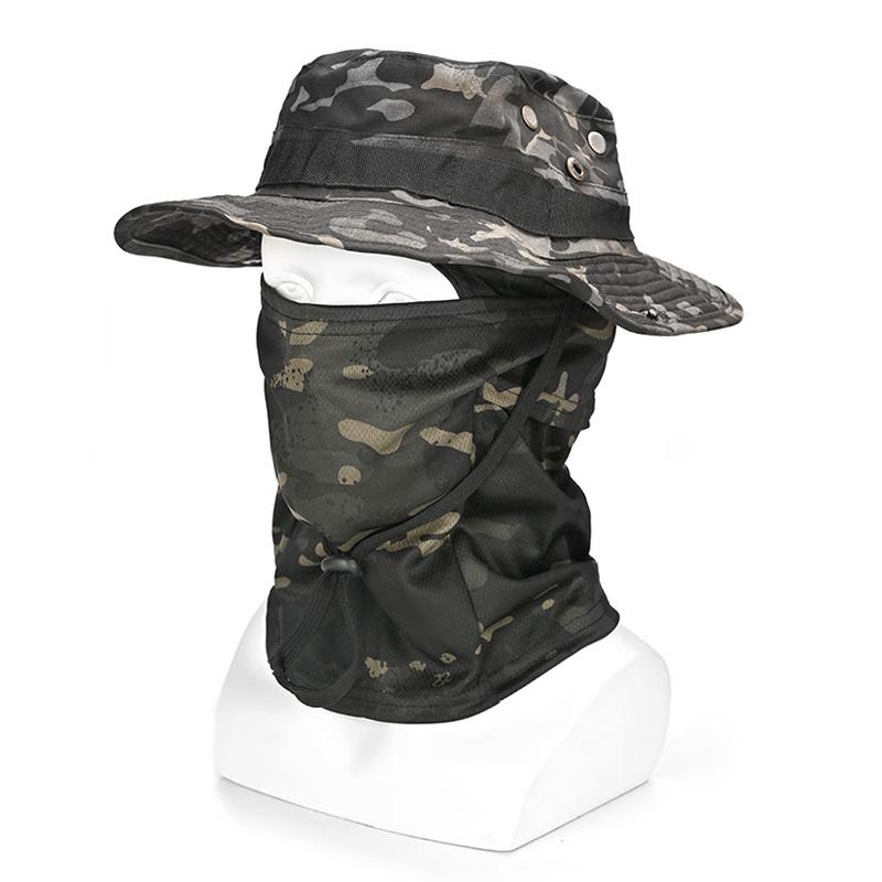 Men s Outdoor Sun Protection Camouflage Hat with Face Mask