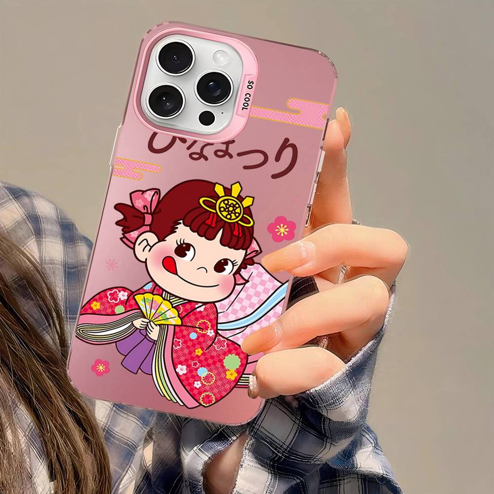 Fujiya Milky Peko-Chan Phone Case For IPhone 17 16 15 14 13 12 11 Pro Max Color Black Matte Cover