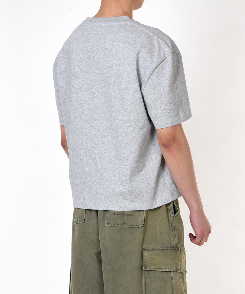 AOG PROJECT Solid Crop Short Sleeve T-Shirt (Melange Gray)