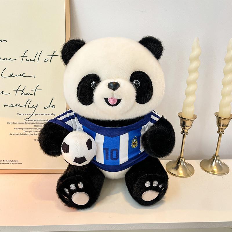 Coppa Mondiale di Calcio Peluche Panda per Bambini Morbido Animale Coperta Regalo