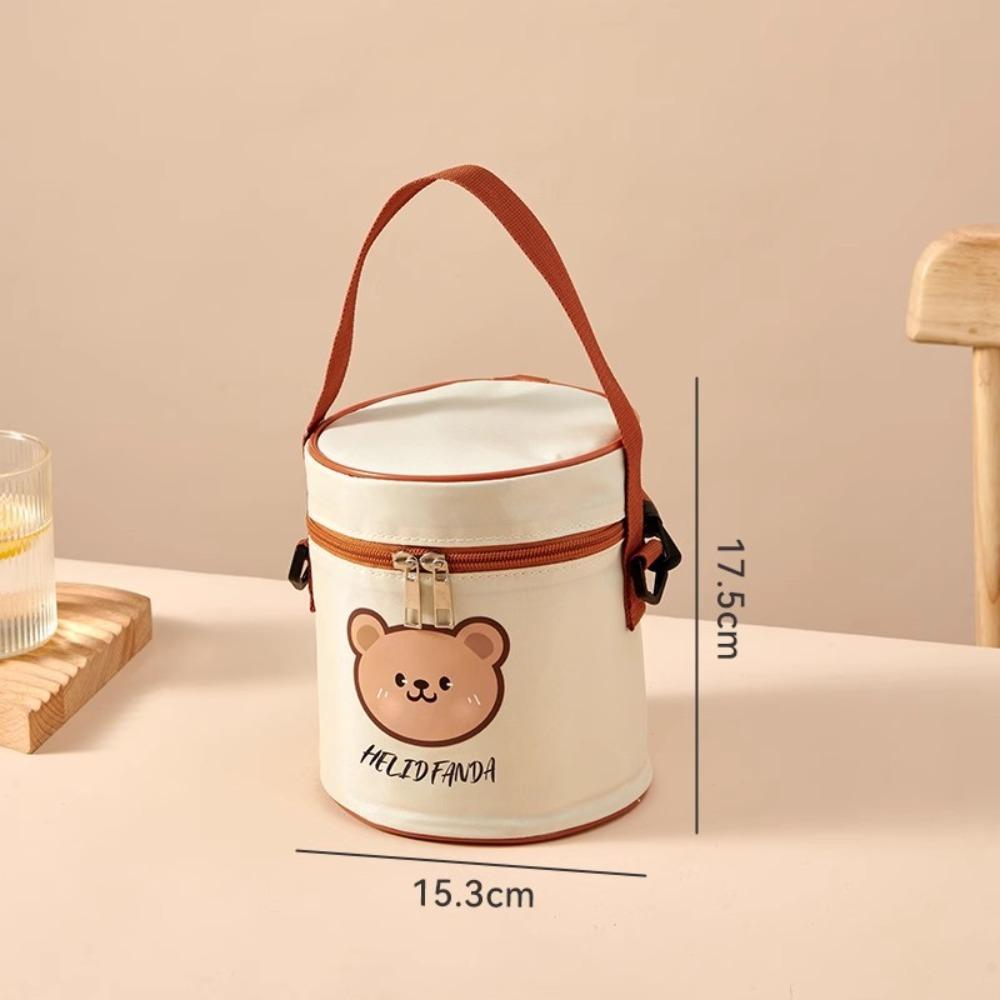 New Portable Insulated Lunch Bag Cute Bear Waterproof Thermal Food Container Bag Large Capacity Cooler Bag for Students Adult