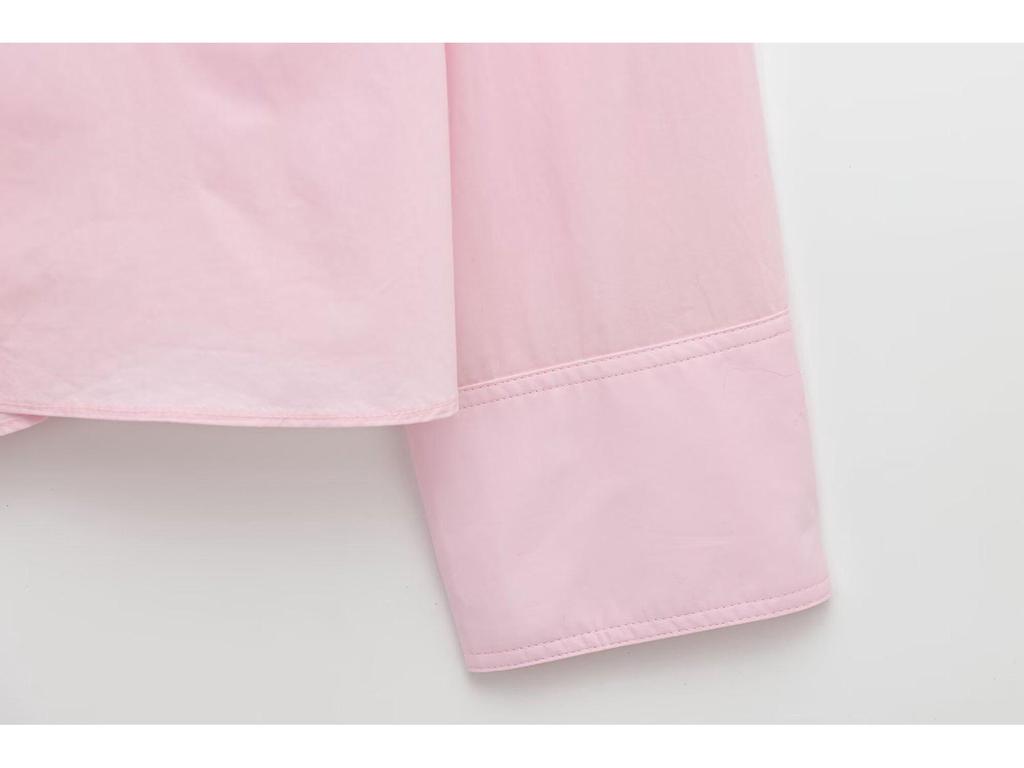 2025 Spring European & American Style Women's Puff Shoulder Poplin Fashion Shirt