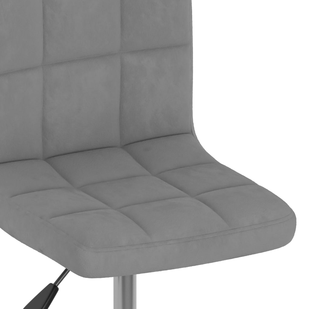 Dining Chair Swivel Light Grey Velvet