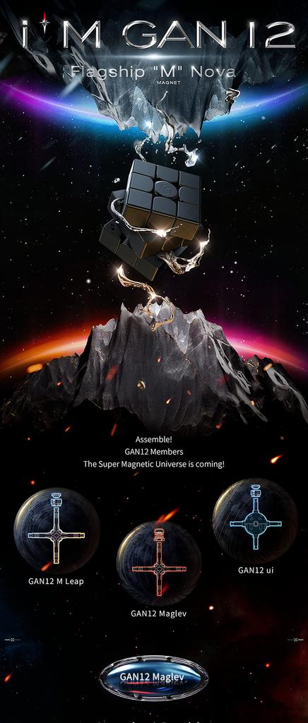 Kancharo GAN 12 Maglev Frosted Stickerless Cube Japanese Cube Guide Magnetic Competition Cube GANCUBE 3x3 Maglev [Includes & Pouch/Authentic Product]