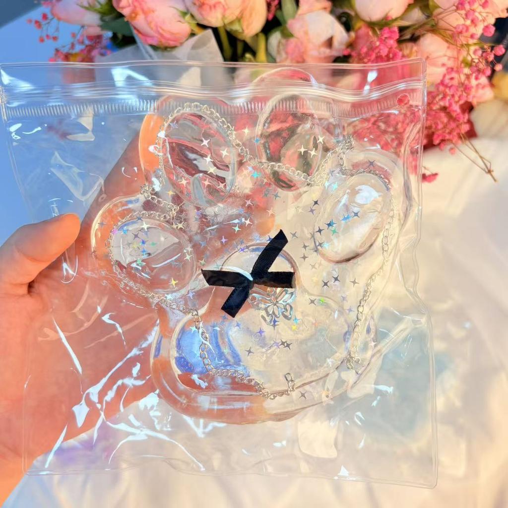 Cute Cat Paw Soft Toy, Squishy Toy with Shiny Confetti Heart Details, Mixed Gentle Colors, Ideal for Easter Egg Basket Fille