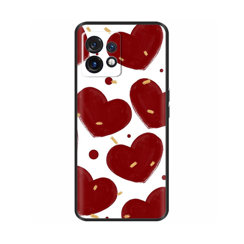 For Motorola Edge 40 Pro Phone Case Lovely Heart Soft Liquid Silicone Back Cover For Motorola Edge 40 Edge40 Neo Fundas Shells