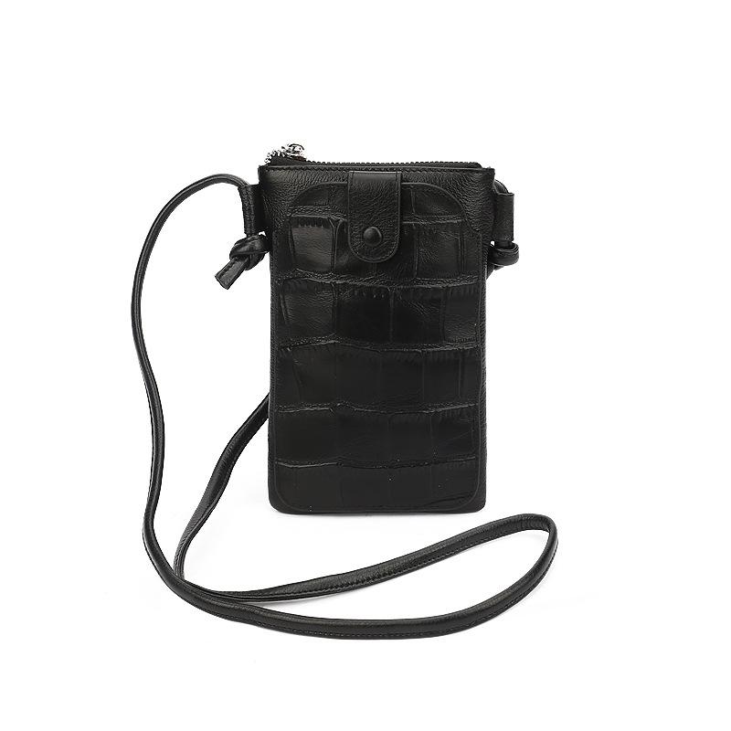 Женская сумка через плечо из кожи с вертикальной молнией и зернистостью из камня кошелек для мобильного телефона и монет диагональная маленькая сумка чёрный 2375₽