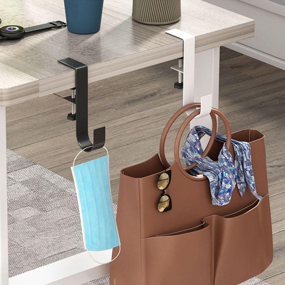 1/2Pcs Home Office Desk Edge Hook Student Bag Bag Storage Hook Durable Hanging Hook Bag Backpack