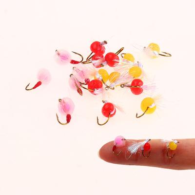 Wolframperlen-Ei und weiches Melkei, künstlicher Glo Bug, Lachsfischrogen, schnell sinkende Nassfliege, Forelle, Steelhead, Angelköder