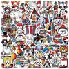 50 Cartoon Circus Doodle Stickers Decorate Guitar Notebook Suitcase DIY Waterproof Stickers