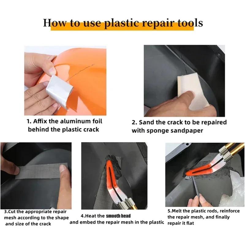 Upgraded 2 In 1 Plastic Welding Kit Stapler Soldering Gun 6/4 Types Staples for Car Bumper Repair 200W Welder Machine Repair