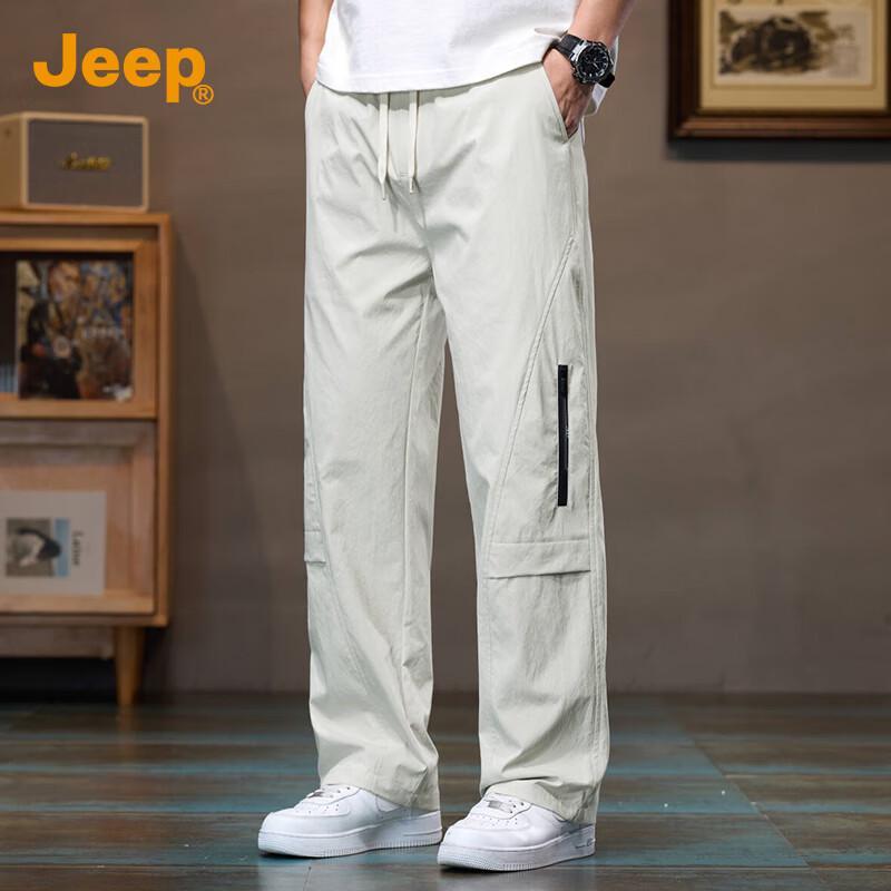 Jeep Men's Summer Lightweight Loose Straight-Leg Cargo Pants