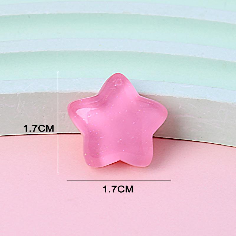 

Transparent Pentagram Resin Accessories for Shoes, Hair Ties, Keychains, Cup Stickers, and Bracelets. ярко-розовый/красный