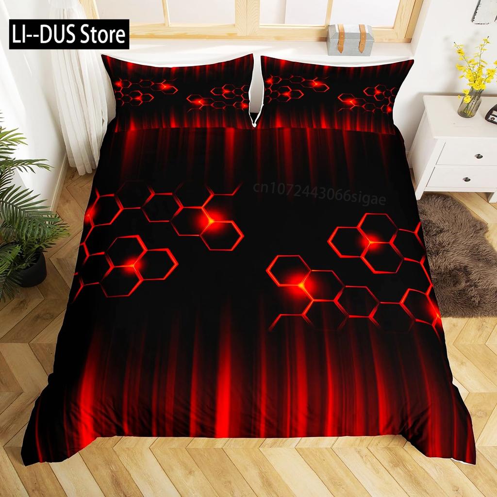 Cool Basketball Bedding Set Neon Gradient Duvet Cover for Kids Teen Boys Girls Comforter Cover Decor Room Quilt Cover 3pcs
