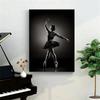 Black and White Angel Dancer Ballerina Posters Canvas Print Paintings Ballerina Dancing Mural Wall Art Pictures Home Room Decor