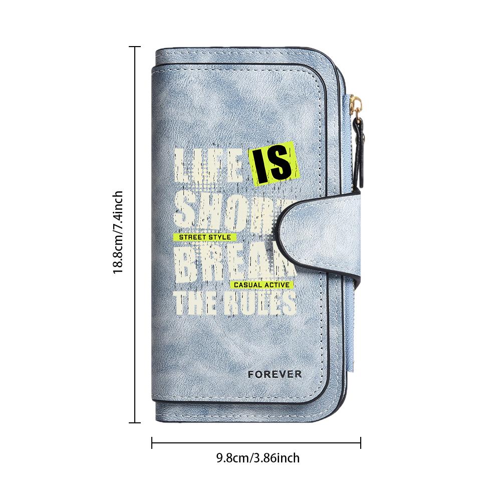 Stylish Letter Printed Long Wallet for Daily Use Casual Portable Multi Slot Card Holder