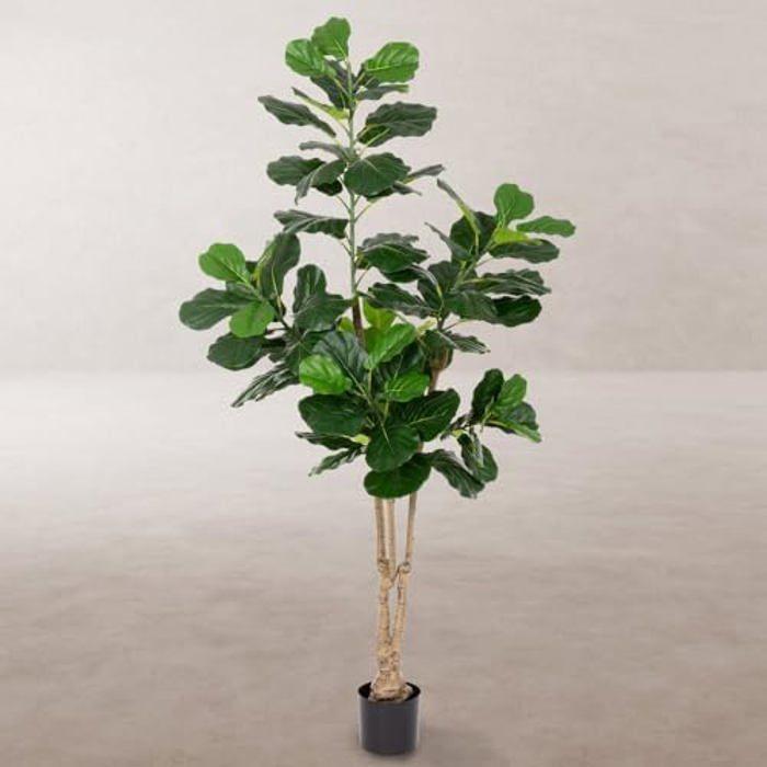 Plante artificielle - LOLAHOME - Ficus - 175 cm - Résistante aux UV - Pot en ciment avec contrepoids