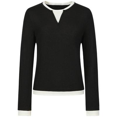 JUZI AnnaCoco Women's Color-Block Faux Two-Piece Wool Blend Sweater