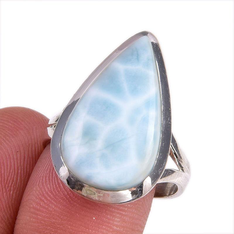 

Кольцо из стерлингового серебра 925 пробы с драгоценным камнем Natural Republic Larimar S.9 K8C66