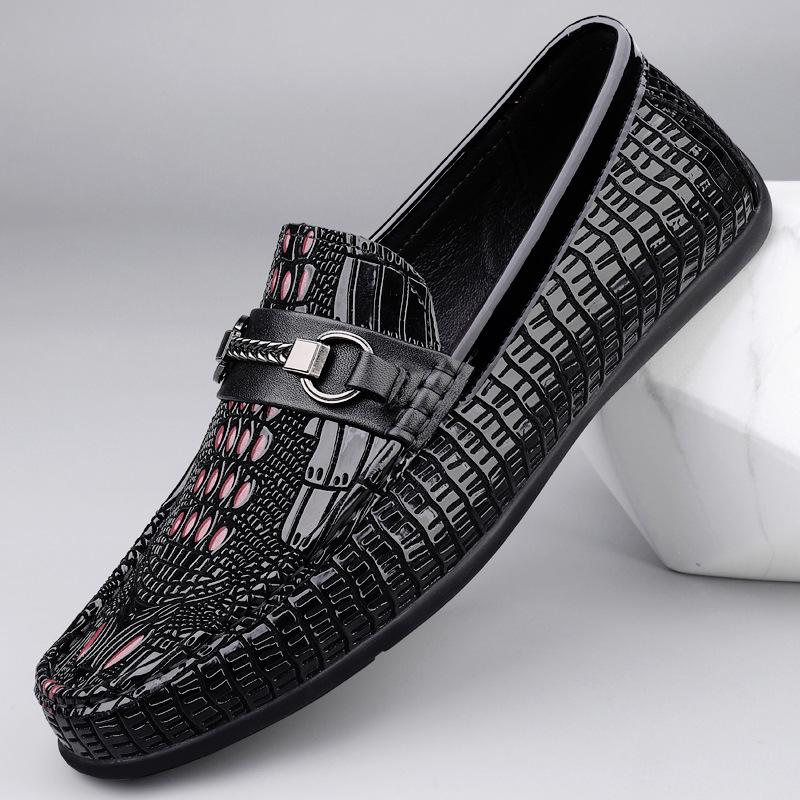 Herren Mokassins mit Krokodilmuster aus echtem Leder - Vielseitiger Business & Casual Stil