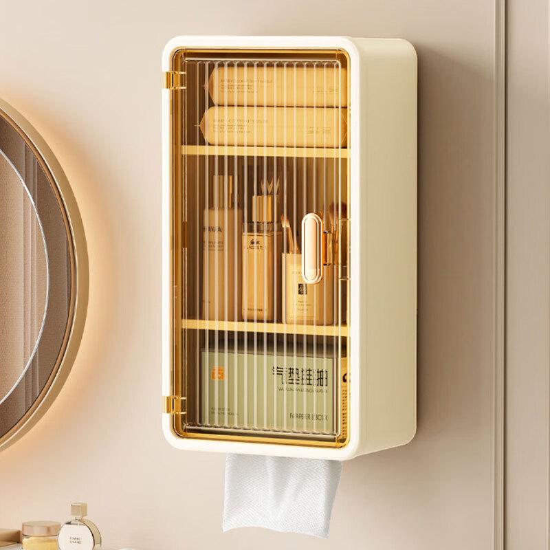 Waterproof Wall-Mounted Tissue Box with Storage Shelf