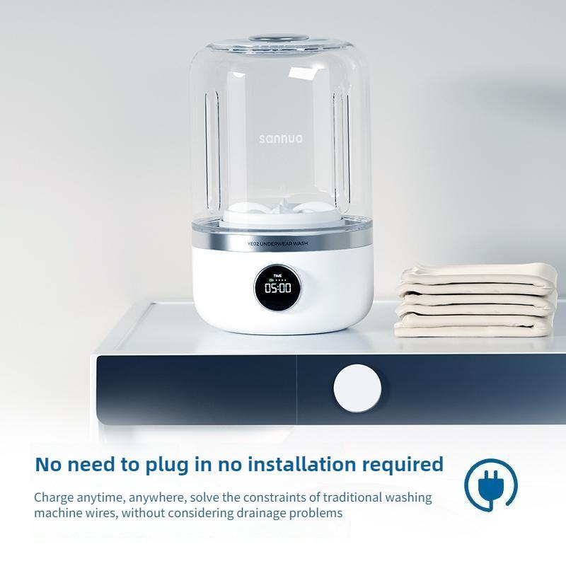 Mini Underwear Washing Machine Wireless Installation-Free Underwear Washer Small Portable Socks Washing Laundry Cup