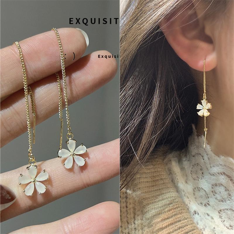 Lange Quaste Zirkon Ohrring Mode Frauen Mädchen Temperament Feine Glänzende Geometrische Ohrringe Schmuck Party Geschenke