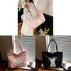 Cute Dog Tote Bag With Embroidered Heart For Daily Commuting And Street Style
