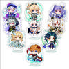 9Pcs/Set Acrylic Stand Model Wendi Tartaglia Hu Tao Yae Miko Raiden Shogun Figure Decoration Action Plate Toys