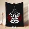 Top Gun Style Fighter Jet Pilot Poster Pattern Theme Flannel Blanket Skinfriendly Warm Throw Blanket For Living Room Office Nap Home Party Decor