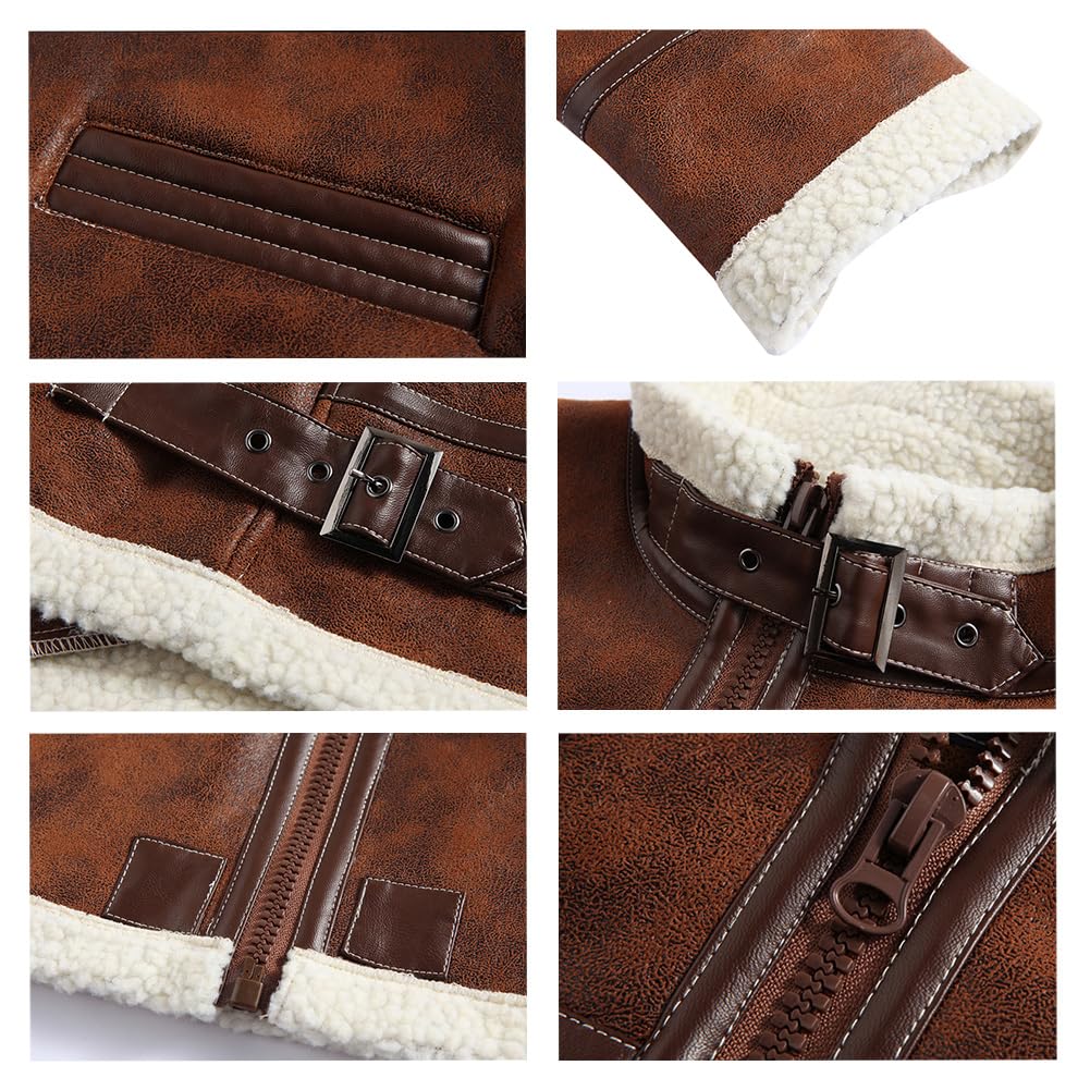 AOWOFS Leather PU Leather with Motorcycle Outerwear for Spring and Autumn Men's Jacket, Boa, Style, Stand-Up Collar, Windproof, Cold-Resistant,
