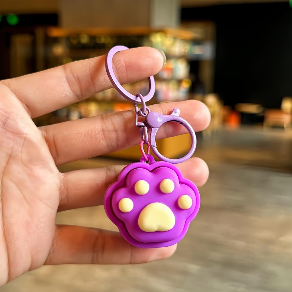 Cartoon Niedliche Katzenpfote Dekompressionsknopf Schlüsselanhänger Puppe Paar Tasche Anhänger Exquisites Kleines Geschenk
