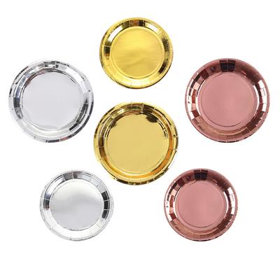 Bronzing 7-Inch 9-Inch Plate Disposable Party Supplies Paper Plate Party Dinner Plate Cake Plate Dessert Plate