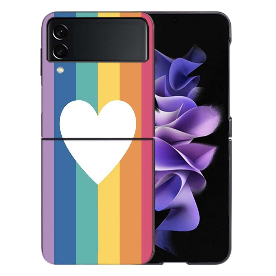 Rainbow Gradient Love Coque For Samsung Z Flip7 6 Galaxy Case Shockproof Z Flip5 Z Flip3 4 5G Hard Cover Phone TPU PC Hard Fund