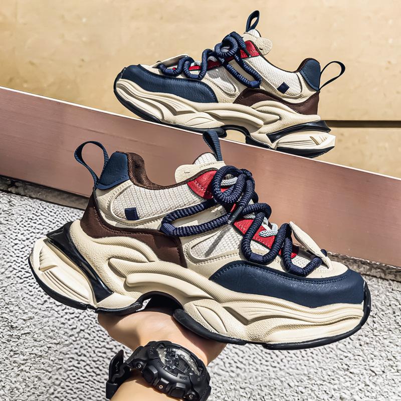

Vintage Low Top Thick Soled Casual Increase Sports Shoes for Men Autumn Fashion Trend Versatile Comfortable Chunky Sneakers 39