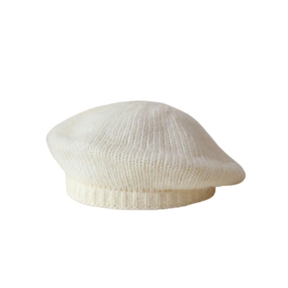 Solid Color Knitted Beret Hat Mohair Knitted Octagonal Cap Newsboy Cap Wool Painter Hat  Streetwear