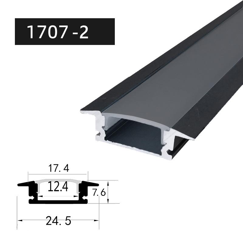 0.5m/1m 2-20pcs Black LED Aluminum Profile V/U/YW Style For 5050 5630 Strip Light Channel Black Cover Cabinet Closet Bar Lamp