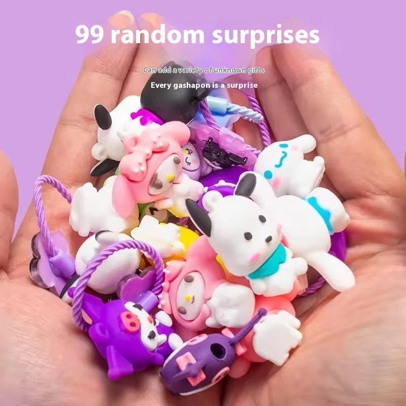 Sanrio Dětský Kreslený Melody Kroutící Vejce Stroj Mini Panenka Chytání Panenek Stroj DIY Zábavné Vejce Slepá Krabička Hračka Dětské Dárky Překvapení