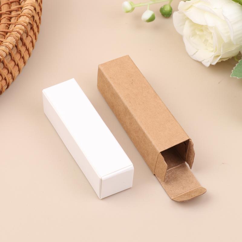 10Pcs Essential Oil Bottle Packaging Box White Black Kraft Paper Tube Cardboard Boxes Lipstick Perfume Box Blank Cosmetic Box