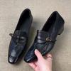 Single Shoe Retro Genuine Leather Simple Black Small Leather Shoes For Women