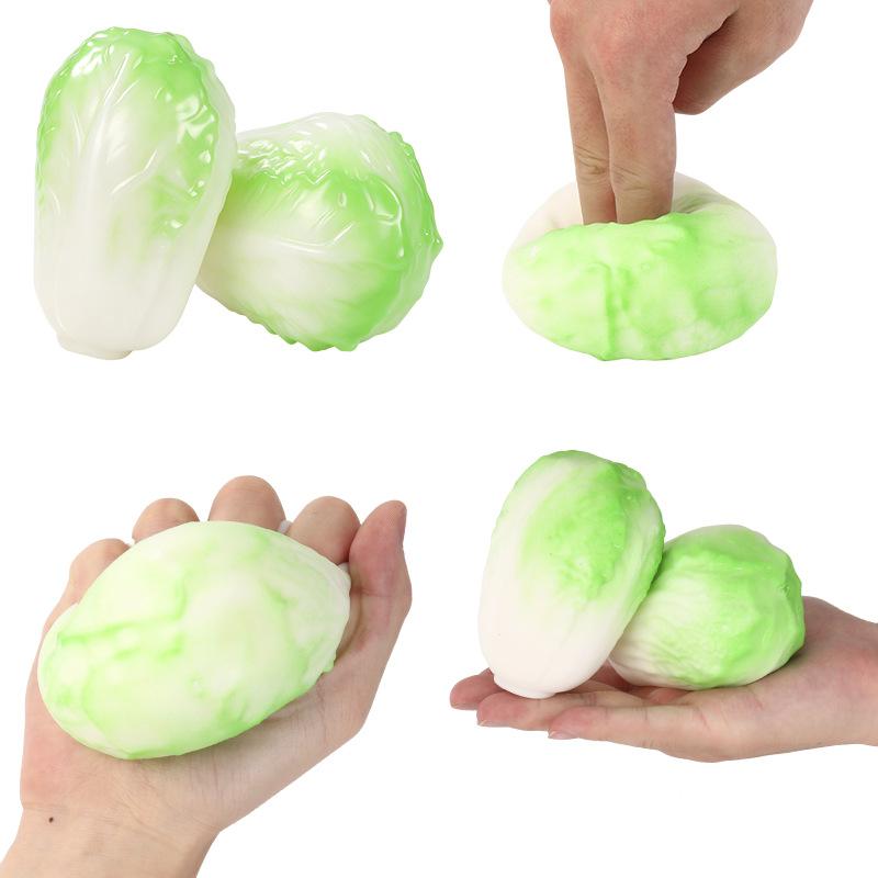 Simulation Vegetable Stress Relief Toy Slow Rebound Chinese Cabbage Carrot White Radish Fidget Squeeze Toy