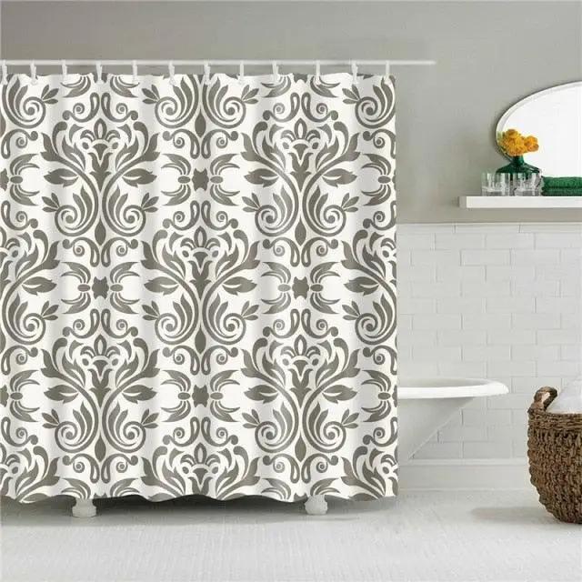 Waterproof Bathroom Shower Curtains Retro Geometric Pattern Washable Fabric Bath Screen 240X180 3D Print Decor Shower Curtain