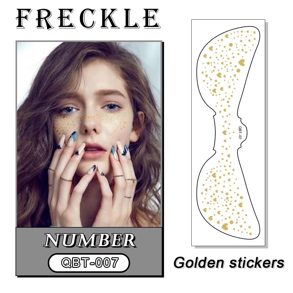 Custom Freckles Face Makeup Patches Sticker Temporary Tattoo Glitter Silver Freckles Face Tattoo
