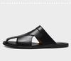 Men's Versatile Genuine Leather Beach Sandals, Sizes 46-47, Soft Sole Cowhide Summer Thong Slippers