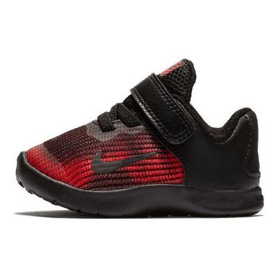 Flex 2018 RN Velcro Professional Non-Slip Shock Absorbing Low-Top Running Shoes Baby Sneaker Black Red AH3442-004