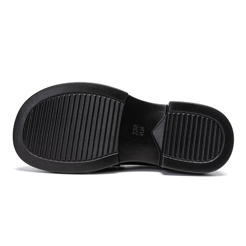 Warrior Loafers Synthetic Leather British Style Fashion Versatile Casual Flats 4.5Cm Women flats Black WXP(WZ)-221001