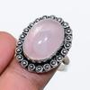 Rose Quartz Gemstone Handmade 925 Sterling Silver Jewelry Ring 8.5 SU-10018