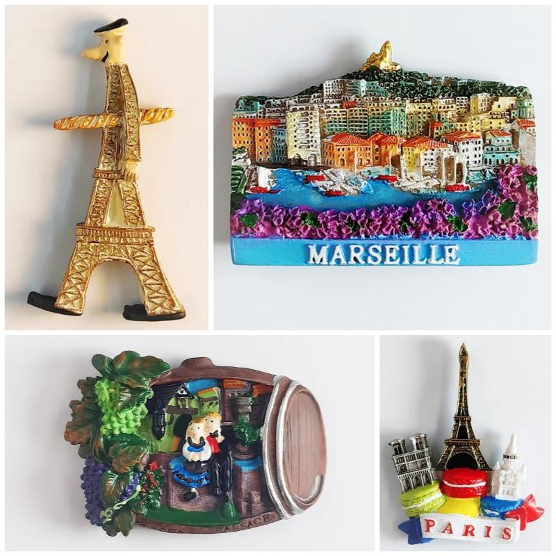 France Marseille Aimants de réfrigérateur Rocamadour Souvenirs de voyage Paris la Tour Eiffel Saumur Autocollants de réfrigérateur Cadeaux de mariage